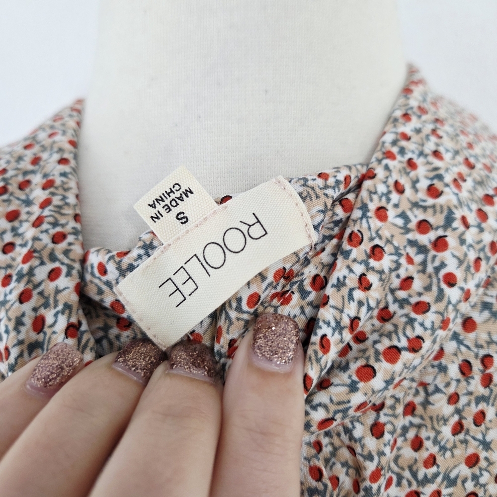 Roolee Belinda Button Down Floral Ditsy Midi Dress Retro Women's Size Small - Picture 6 of 7